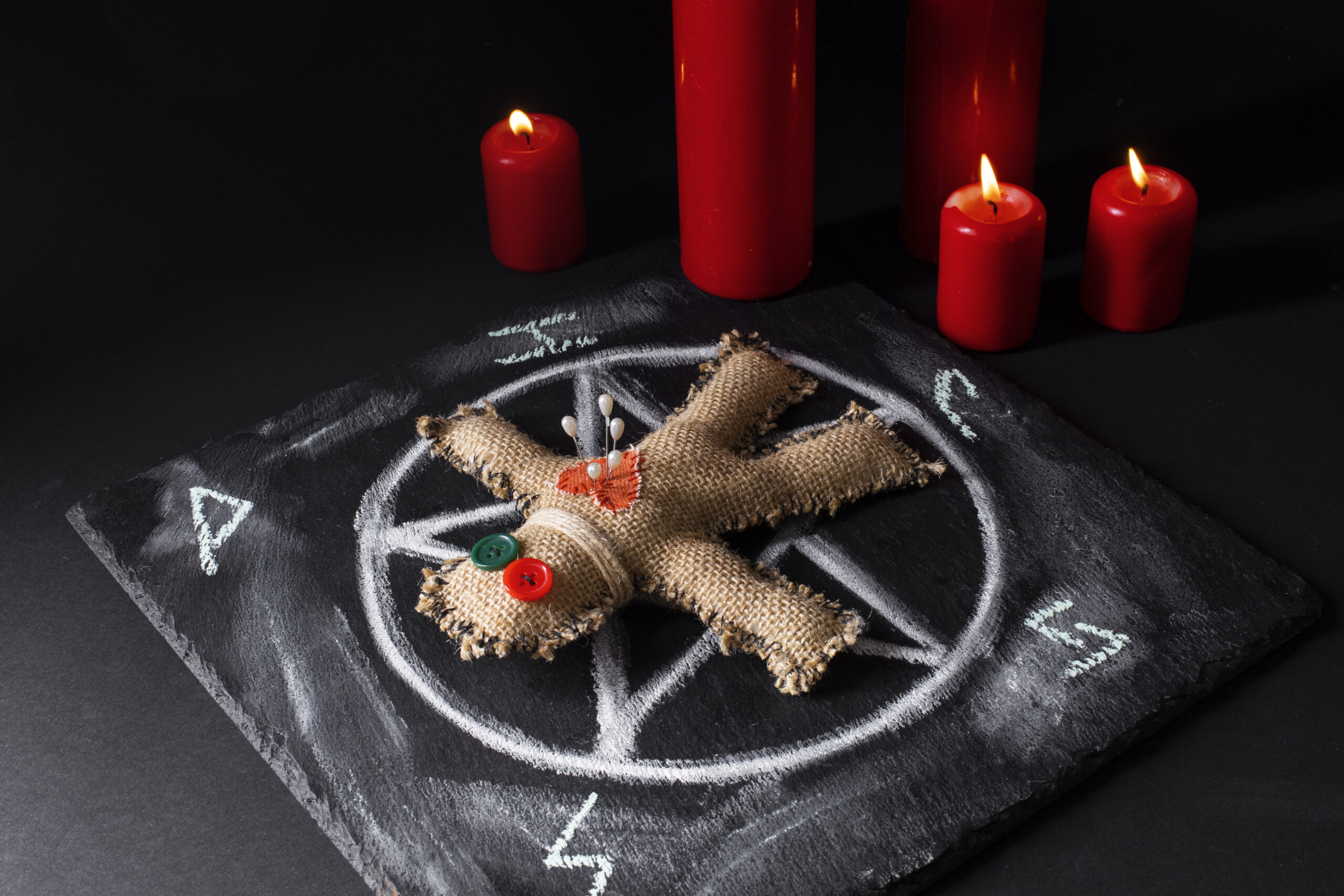 High Angle Vodoo Doll Candles Assortment Scaled